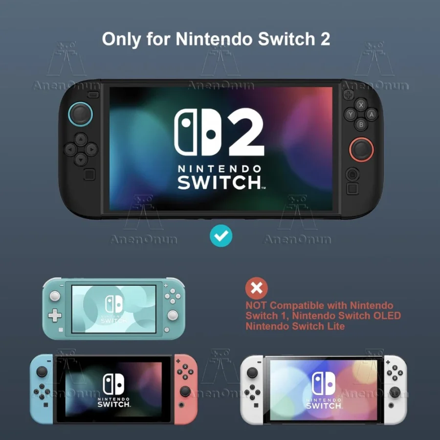 Switch 2 TPU+PC Split Case Non-Slip Grip Full Cover Skin Shockproof Anti-Scratch All-Round Protection Durable Soft Shell - Black - Image 2