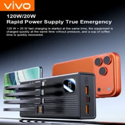VIVO 200000mAh Power Bank - Super Fast Charging Portable Battery Charger for iPhone and Samsung