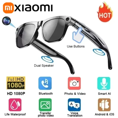 Alternative view of Xiaomi 8KHD AI Smart Glasses With 100MP Camera Chat GPT Touch Sport Sunglasses Bluetooth Call Video Music Player For Men Women