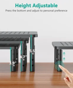 Alternative view of Computer Monitor Stand for Desk, Adjustable Laptop Riser, Desk Monitor Stand Underneath Storage for Office, Home, School Supplie