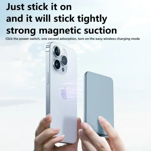 Slim Magnetic Wireless Power Bank - 10,000mAh Capacity with 20W Fast Charging for Mobile Phones - Image 3