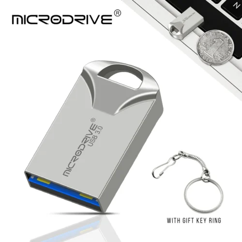 High-Speed Mini USB 3.0 Flash Drive - 16GB, 32GB, 64GB, 128GB with Keychain