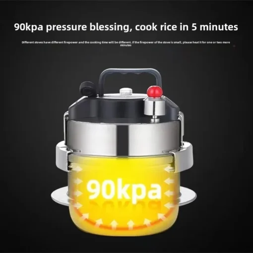 Portable Stainless Steel Pressure Cooker - 0.8-2L with Versatile Use for Outdoor Camping and Kitchen - Image 5