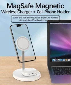 Alternative view of 30W Magnetic 2-in-1 Wireless Charger Stand for iPhone and AirPods - Fast Charging Station
