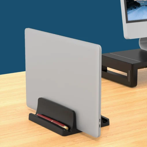 Vertical Laptop Stand with 3-Slot Design for MacBooks, Tablets, and Phones - Image 6