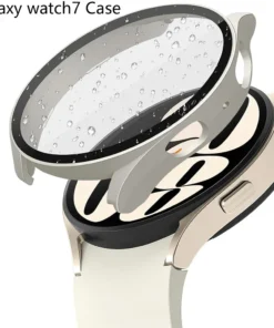 Matte Hard PC Case with Tempered Glass Screen Protector for Samsung Galaxy Watch 7 6 5 4 40mm 44mm Full Protective Cover Bumper