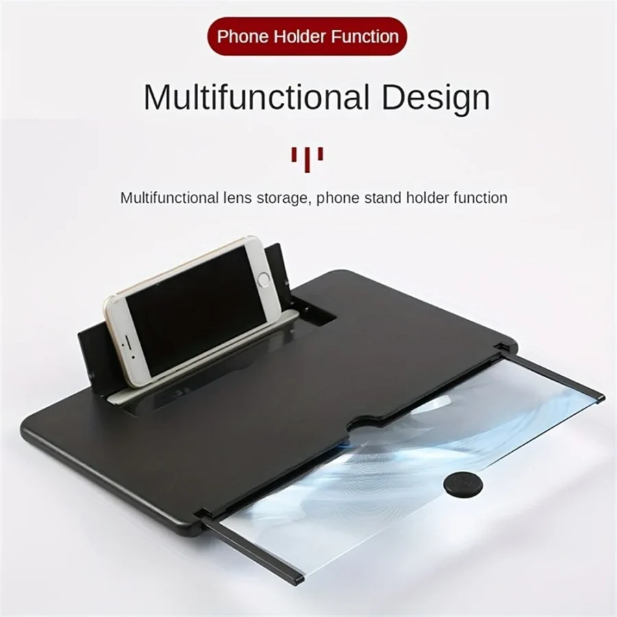 12 Inch Phone Large Screen Amplifier 3D Magnifying Glass Holder HD Portable Mobile Phone Screen Video Magnifier Screen Bracket - Image 4