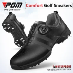 Alternative view of Waterproof Men's Golf Shoes with Adjustable Rotating Shoelaces for Secure Fit