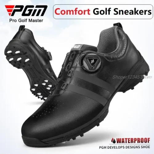 Alternative view of Pgm Training Golf Shoes Men'S Waterproof Golf Shoes Male Rotating Shoelaces Sports Sneakers Man Non-Slip Trainers 3 Styles