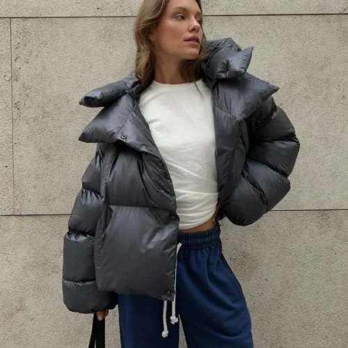 Wolfeel Women's Quilted Puffer Jacket - Warm Cotton Winter Parka