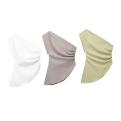 Asymmetric Off Shoulder Top with Soft Fabric for Contemporary Women's Fashion