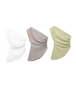 Asymmetric T-shirt New Women's Fashion Trend Spicy Girl Celebrity Temperament Off Shoulder Top