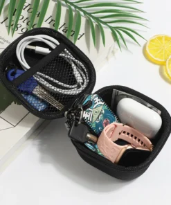 Alternative view of Portable Mini 3C Hard Shell Digital Gadgets Storage Bag Artificial Leather Earphone Charger Case Data Cable U Disk Organizer