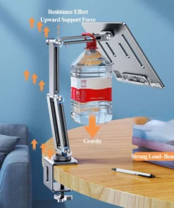Alternative view of Oatsbasf Adjustable Laptop Stand with Clamp - 360° Rotating Holder for Desktops and Beds