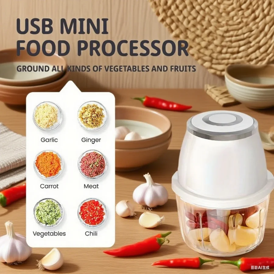TINSOL 350ml Electric Meat Grinder and Vegetable Slicer Blender - Image 2
