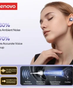 Alternative view of Lenovo LE302 Wireless Bluetooth 6.0 Headset Long Battery Life Sports Ear Clip Earphones HIFI Stereo Noise Cancelling Headphones