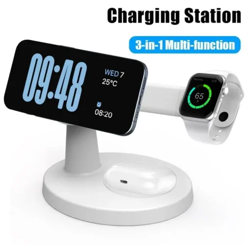 MagSafe 3-in-1 Wireless Charger Stand for iPhone, Apple Watch, and AirPods - Fast Charging Station