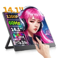 Portable Touch Screen Monitor - 14.1", 100% sRGB, 400cd/m², Compatible with Xbox, PS4/5, and Laptops