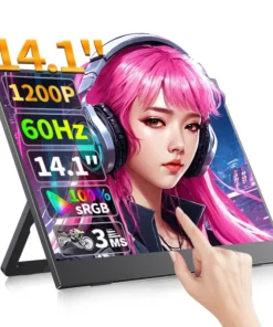 Portable 14.1" Touch Screen Monitor - 100% sRGB, 400cd/m², Compatible with Xbox, PS4/5, and Laptops