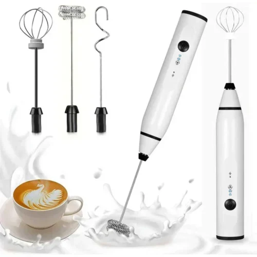 Electric Handheld Milk Frother - Mini Coffee Maker Whisk Mixer for Cappuccino and Cream