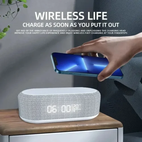 Alternative view of Alarm Clock Wireless Chargers Pad Phone Bedroom Lamp Night Light Desk Thermometer For iPhone 17 16 15 14 13 Fast Charging Dock