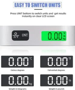 Alternative view of Portable Scale Digital LCD Display Electronic Scale Weight Suitcase Travel Weighs Baggage Bag 110lb/50kg Weight Balance Tool