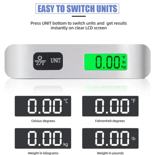 Alternative view of Portable Scale Digital LCD Display Electronic Scale Weight Suitcase Travel Weighs Baggage Bag 110lb/50kg Weight Balance Tool