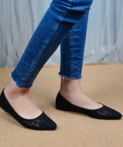 Alternative view of Ladies Pointed Toe Soft-bottom Loafers Women Fashion Hollow Out Flats Breathable Female Slip on Low Heels Work Shoes Moccasins