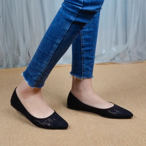 Alternative view of Ladies Pointed Toe Soft-bottom Loafers Women Fashion Hollow Out Flats Breathable Female Slip on Low Heels Work Shoes Moccasins