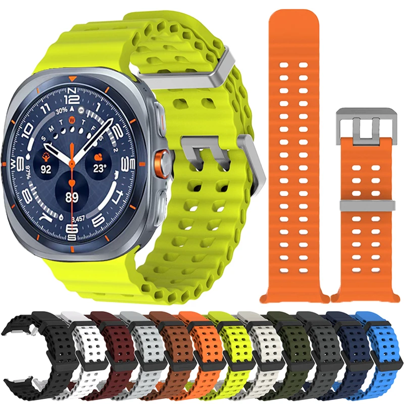 Marine Band For Samsung Galaxy Watch Ultra 2025 Sports Silicone Strap Bracelet Samsung Galaxy Ultra 47mm Watchband Accessories