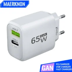 65W GaN USB-C Fast Charger with High Efficiency for iPhone, Xiaomi, Samsung, OnePlus