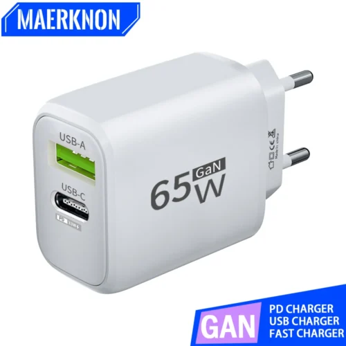 65W GaN USB-C Fast Charger for iPhone, Xiaomi, Samsung, OnePlus