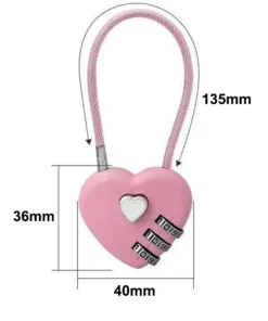 Alternative view of Love Lock Heart Combination Lock - Zinc Alloy for Bags and Trolley Boxes