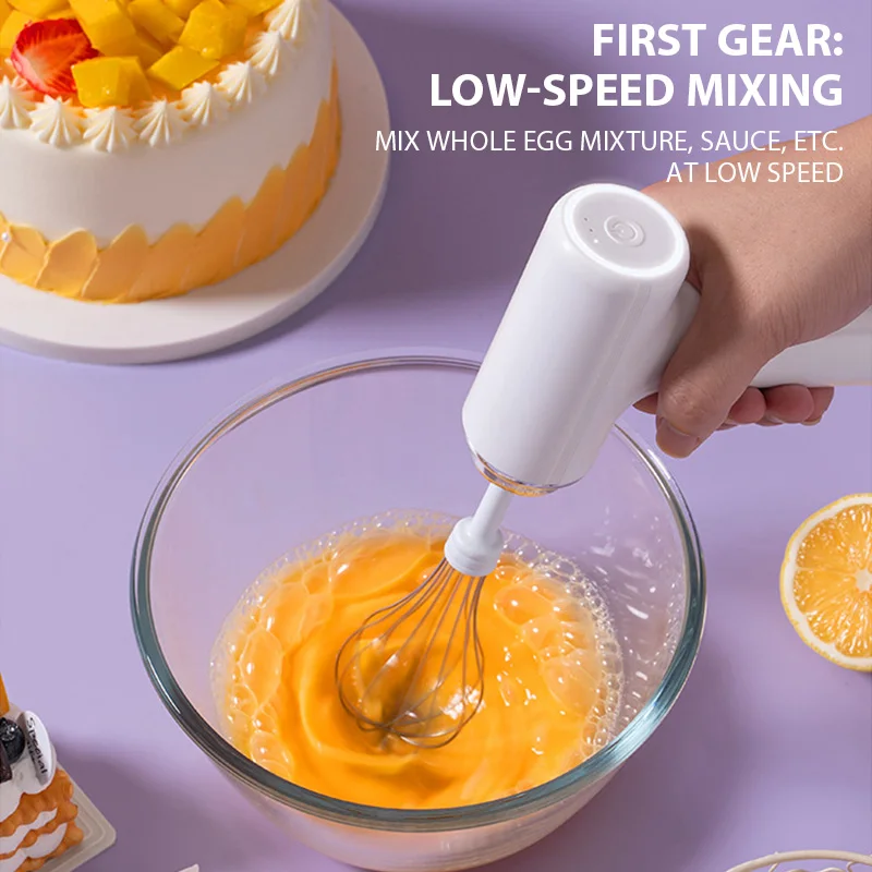 Rechargeable Handheld Electric Egg Beater - Wireless Whip Blender for Baking and Cream Mixing - Image 4