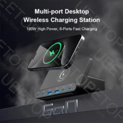 Alternative view of Ueetop 160W USB Charging Station with 65W PD PPS and 45W GaN Technology for Laptops and Tablets