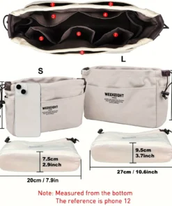 Alternative view of Portable Canvas Storage Organizer Bag - Multi-Pocket Design (1 or 2 pcs)