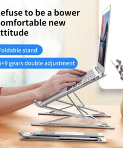 Alternative view of Adjustable Aluminum Laptop Stand for MacBook and Tablets - Folding Design for Heat Dissipation