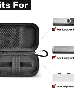 Alternative view of Hard EVA Ledger Nano X/S/Plus Case, Shockproof Crypto Wallet Protective Cover with Cable Storage, Portable Organizer for Bitcoin