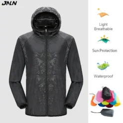 Waterproof Hiking Jacket with Quick Dry Fabric - Packable Windbreaker for Unisex Outdoor Activities