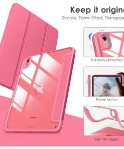 Alternative view of New Tablet Case for IPad (A16) 11inch 2025 10th Generation 10.9Inch Clear Back TPU Shockproof Protector Cover with Pencil Holder