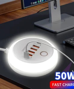 50W Multi Ports USB Charger Power Strip Socket Fast Charging Travel Charger For iPhone Samsung Xiaomi Quick Charge Phone Adapter