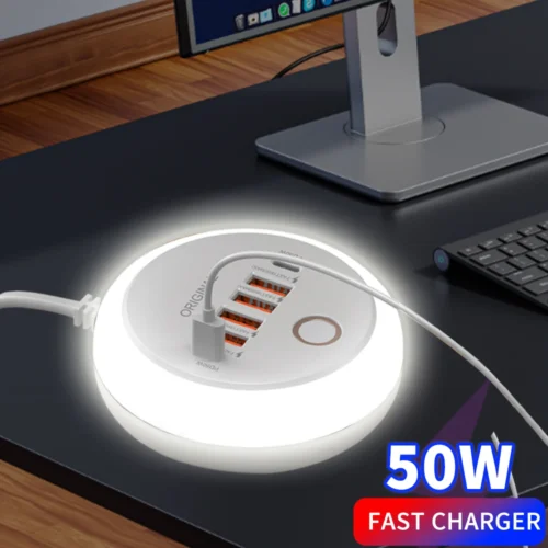 50W Multi Ports USB Charger Power Strip Socket Fast Charging Travel Charger For iPhone Samsung Xiaomi Quick Charge Phone Adapter