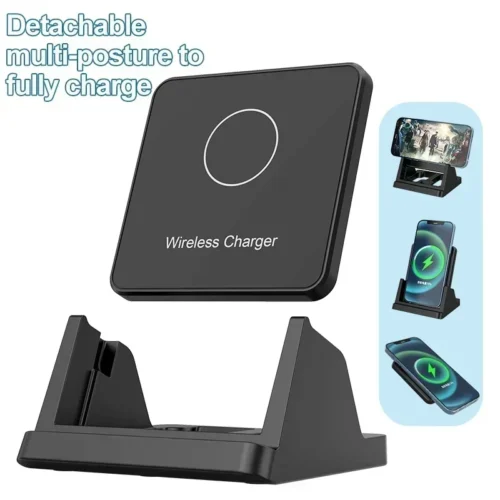 Alternative view of 30W Wireless Charger Desktop Stand for iPhone & Samsung - Quick Charging, Removable Vertical Holder