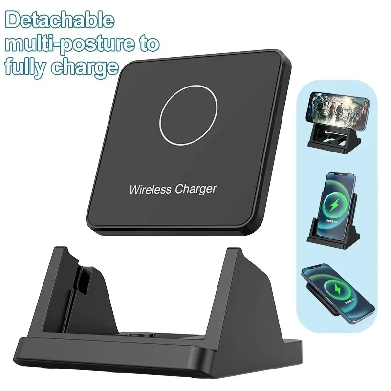 30W Wireless Charger Desktop Stand for iPhone & Samsung - Quick Charging, Removable Vertical Holder - Image 2