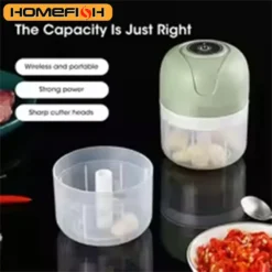 Electric Garlic Masher and Food Chopper - Portable USB Meat and Vegetable Grinder for Home Use