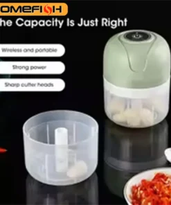 HOMEFISH 250ml Electric Garlic Masher and Food Chopper - Portable USB Meat and Vegetable Grinder