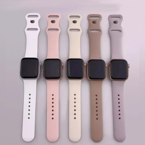 Silicone Strap For Apple Watch Bands 40mm 44mm 46mm 45mm 41mm 49mm 42 Correa Bracelet iWatch series ultra3 2 7 8 9 se 10 11 band