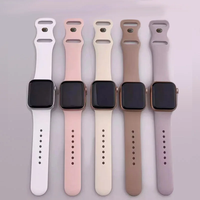 Silicone Strap for Apple Watch Bands with Adjustable Fit for Series Ultra, 2-11, 40-49mm