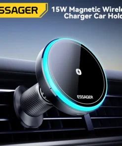 Alternative view of Essager 15W Magnetic Wireless Car Phone Holder Adjustable 360 degrees Car Charger For iPhone15 14 13 Pro Samsung Universal Phone