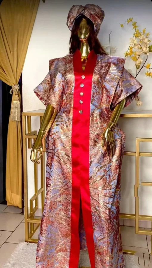 Dashiki African Maxi Dress for Women - Short Sleeve V-Neck with Autumn Style - Image 5